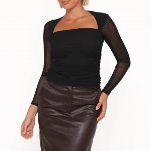 Cerys Mesh Top - Black(XS)